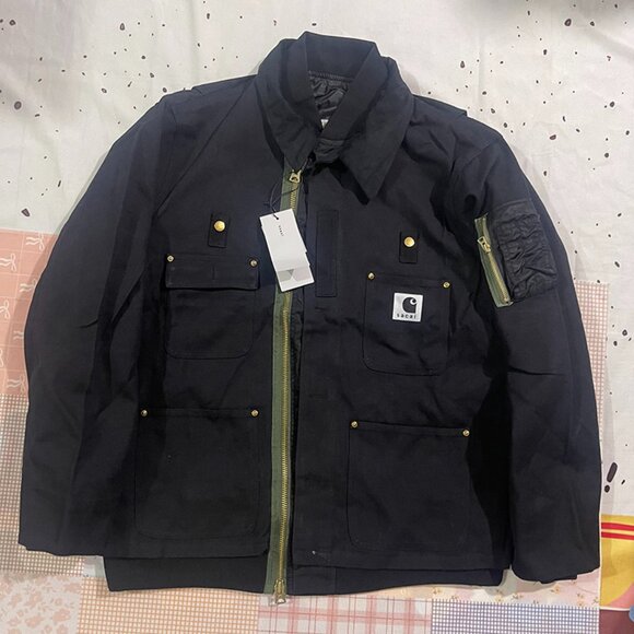Carhartt x Sacai Deconstructed Jacket Black - Picture 1 of 13
